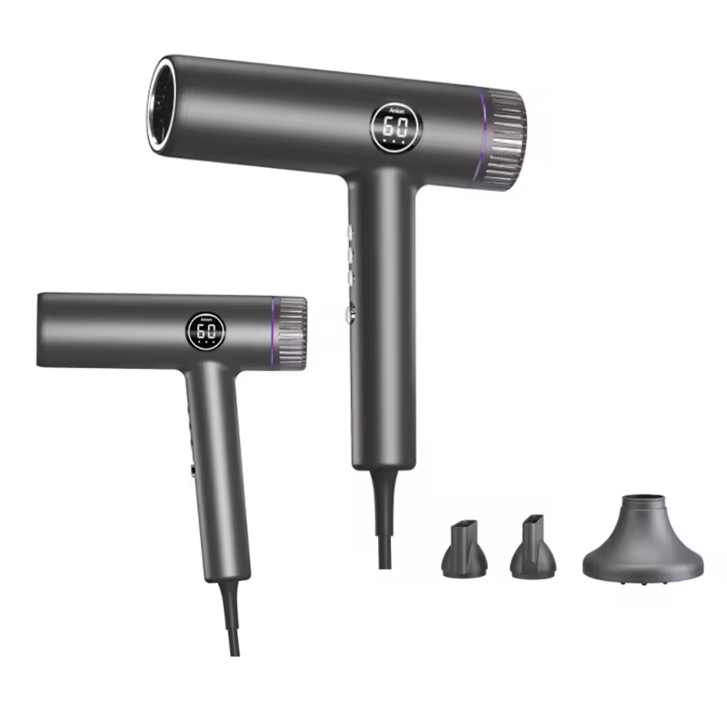 product Профессиональный фен BLDC с цифровым дисплеем и множеством насадок для укладки волос для салонов и дистрибьюторов.