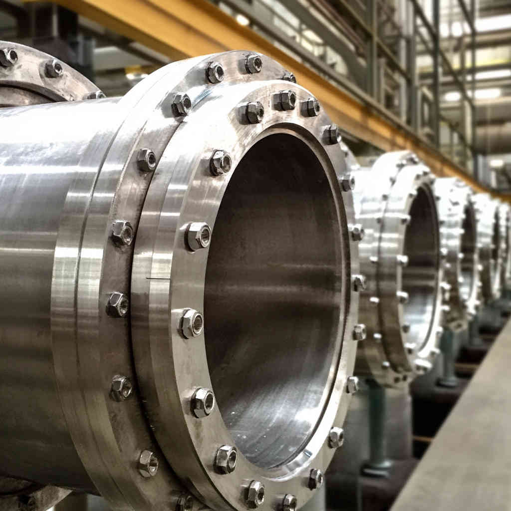 Stainless steel flanges in pipeline