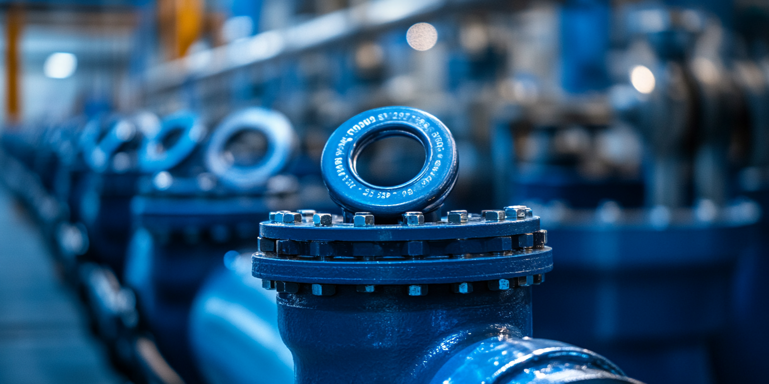 Blind flange in a chemical processing plant