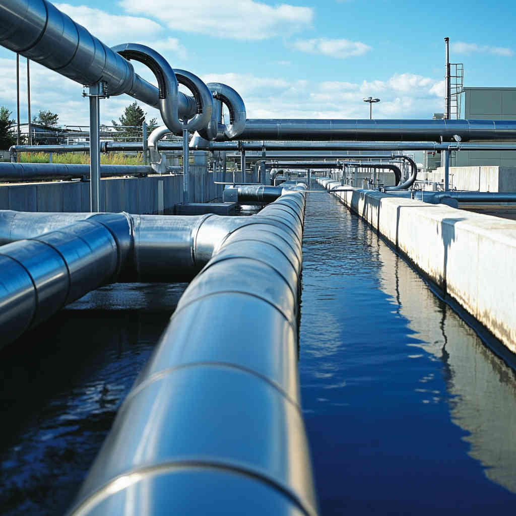 Chromium-Nickel Steel Pipes in Water Treatment Facility