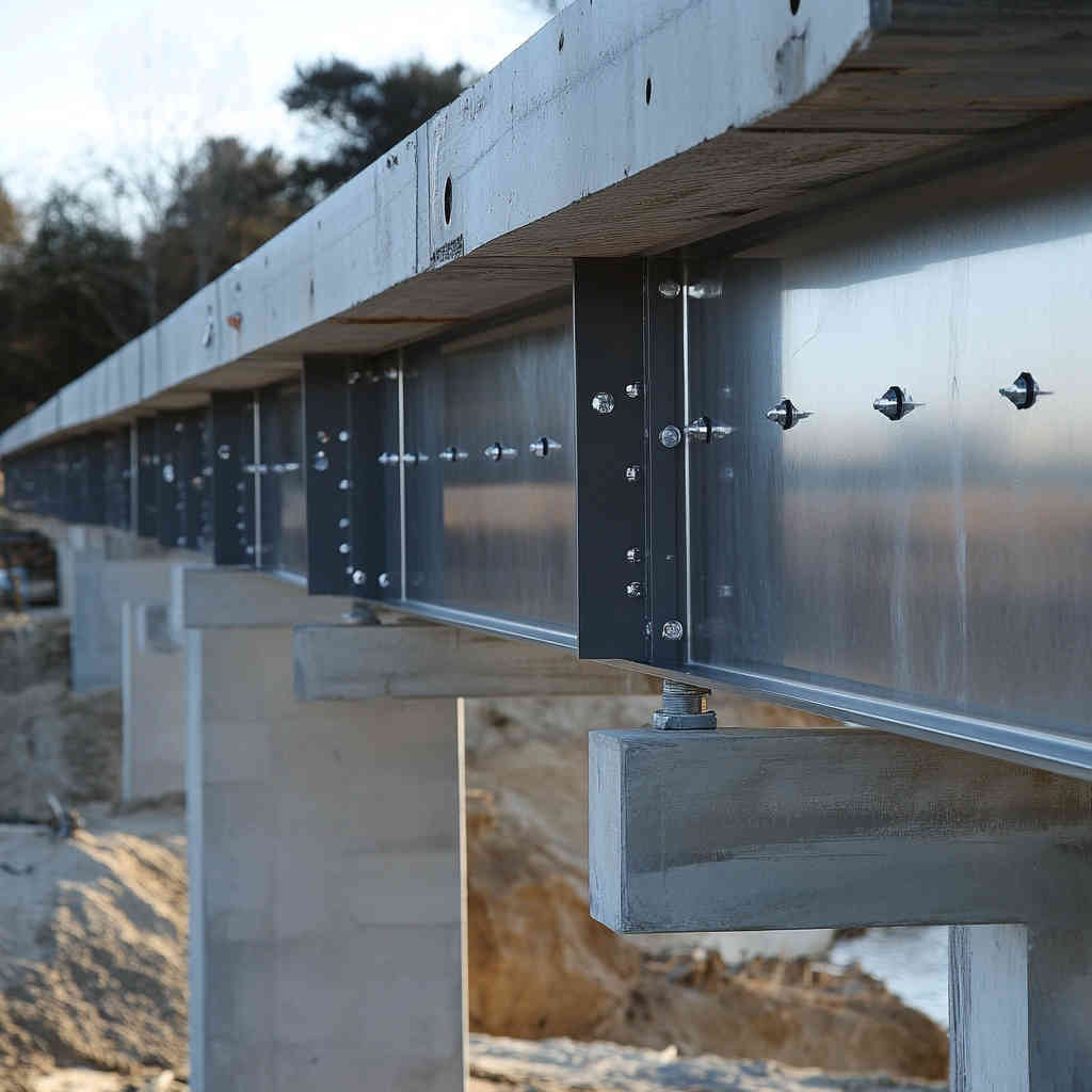 Coastal infrastructure with stainless steel H-beams