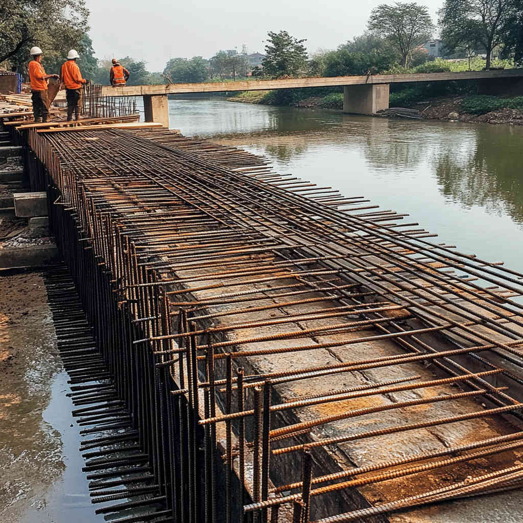 Bridge Construction with Galvanized Steel Bars