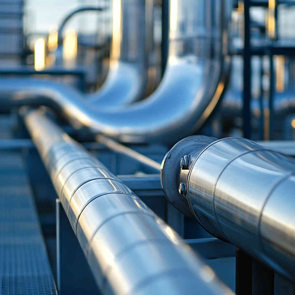 Stainless steel pipes used in a chemical plant