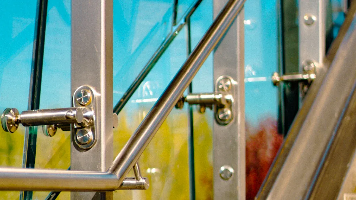 Gemengde materiale en pasgemaakte glasrelingontwerp